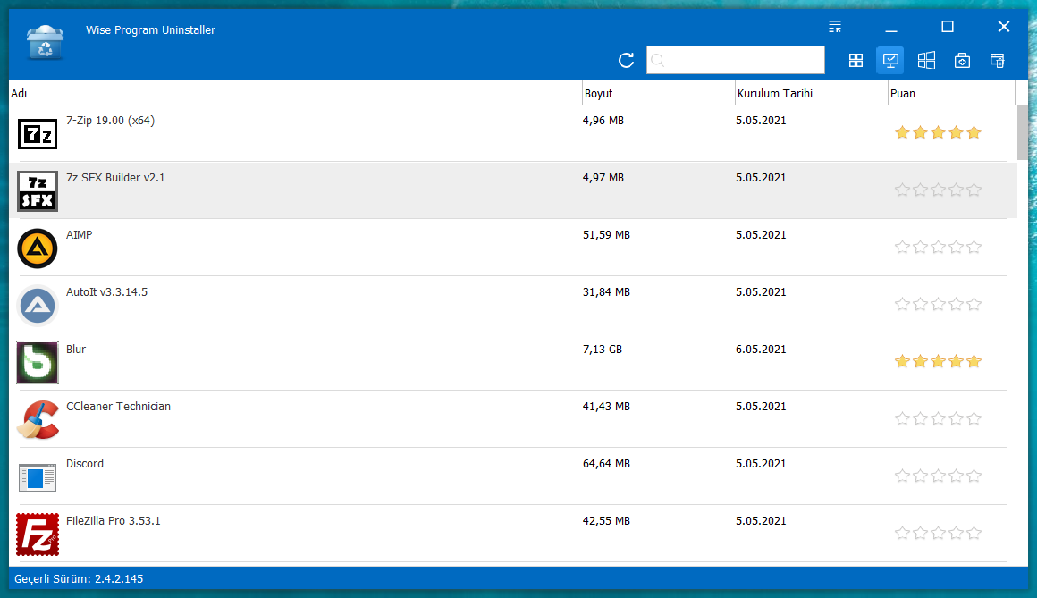 Wise Program Uninstaller 2.4.2.145 | Katılımsız